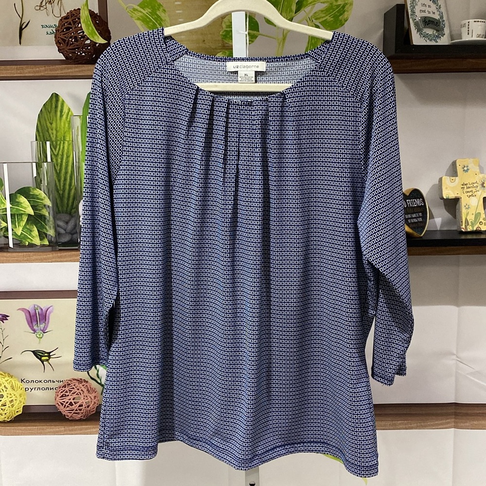 Blue Patterned Women's Top